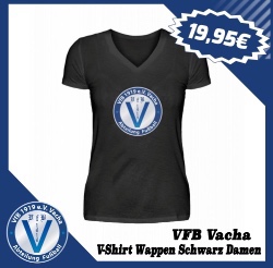 VfB Vacha V Shirt Wappen Damen Schwarz